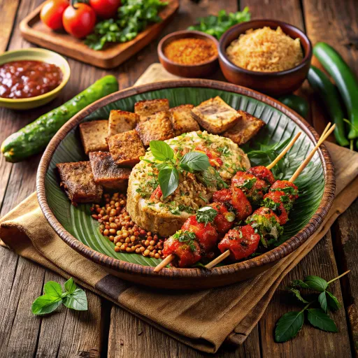 Nasi Gandum Panggang dengan Tempe Lapis Sambal