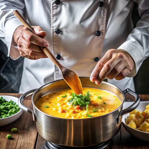 Sup Krim Jagung Kelapa dengan Daun Seleri